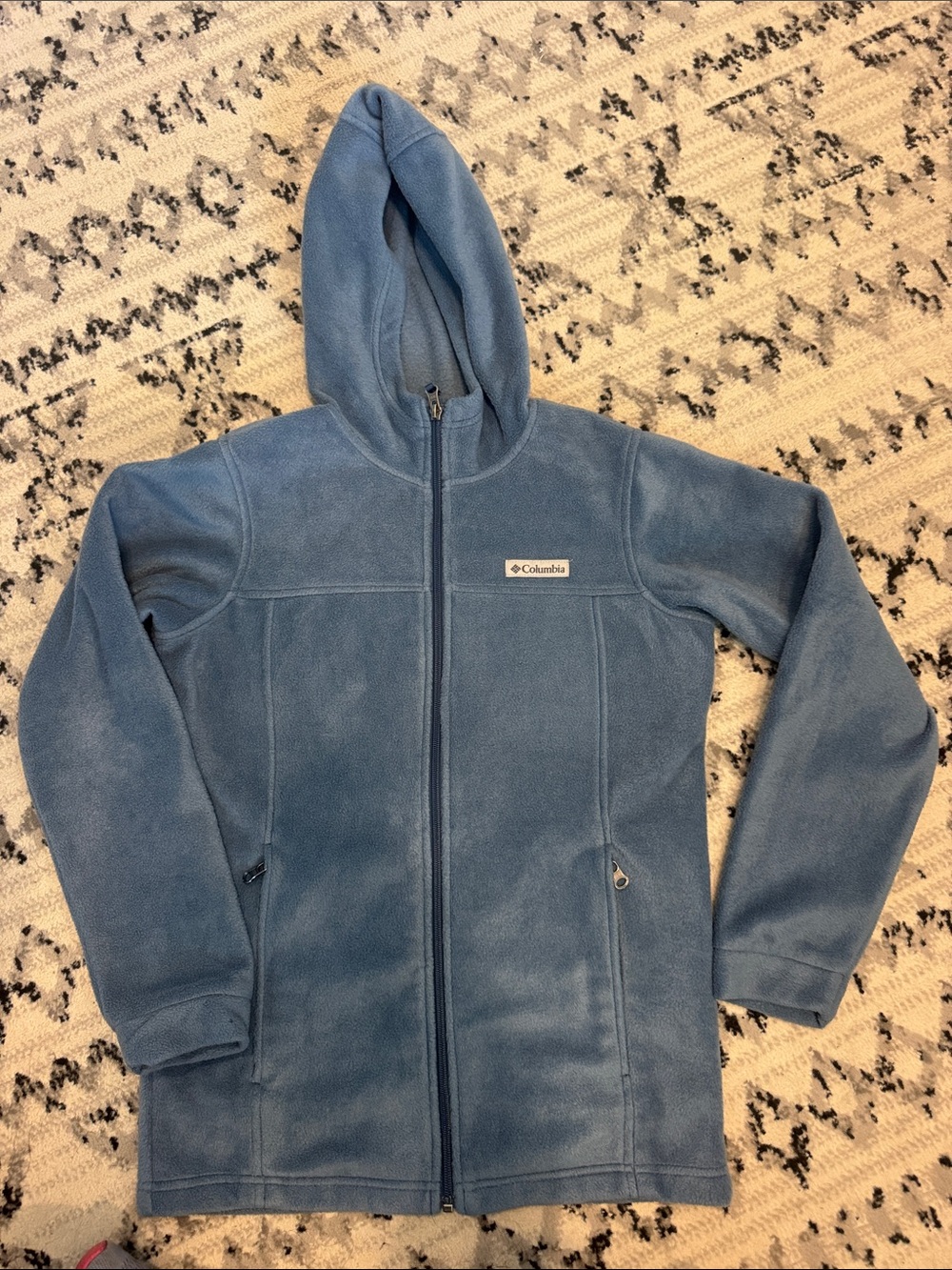 Columbia Youth Sz (14/16) Dusty Blue Hooded Full-Zip Fleece Jacket